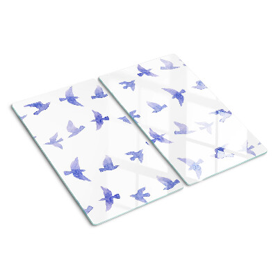 Tabla para cortar Pájaros en tonos azules