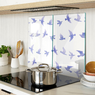 Tabla para cortar Pájaros en tonos azules