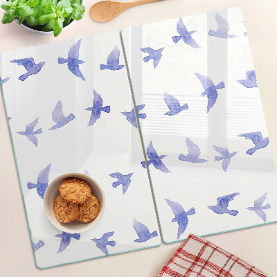 Tabla para cortar Pájaros en tonos azules