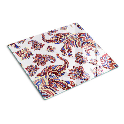 Tabla de cortar de cristal Patrón de paisley con flores