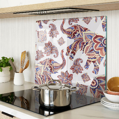 Tabla de cortar de cristal Patrón de paisley con flores