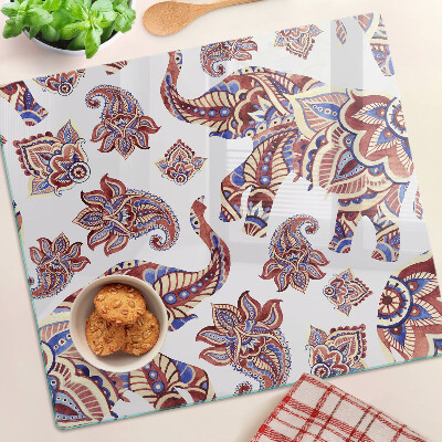 Tabla de cortar de cristal Patrón de paisley con flores