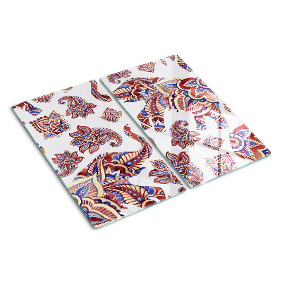 Tabla de cortar de cristal Patrón de paisley con flores