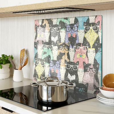 Tabla de cortar de cristal Gatos con gafas