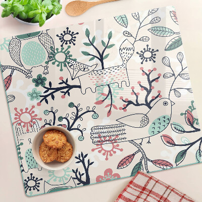 Tabla para cortar Motivo de fauna y flora forestal