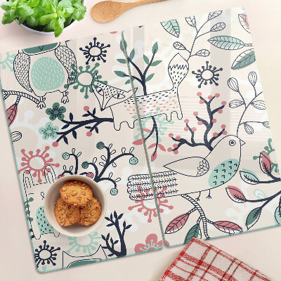 Tabla para cortar Motivo de fauna y flora forestal