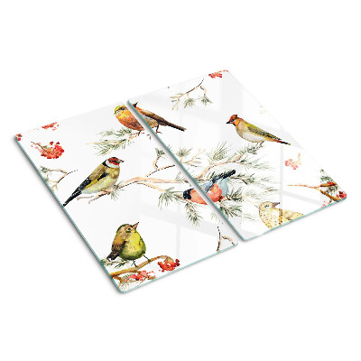Tabla para cortar Pájaros en ramas con frutas