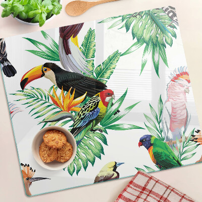 Tabla para cortar Aves y hojas tropicales
