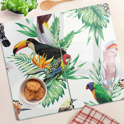 Tabla para cortar Aves y hojas tropicales