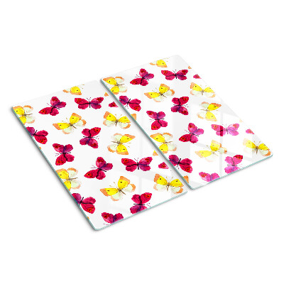 Tabla de cortar de cristal Motivo de mariposa en colores primaverales