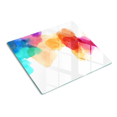 Tabla de cortar de cristal Manchas de acuarela de colores