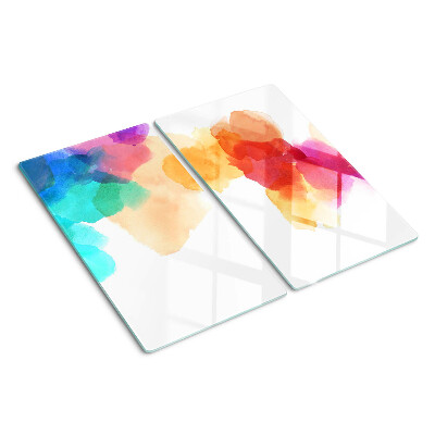 Tabla de cortar de cristal Manchas de acuarela de colores