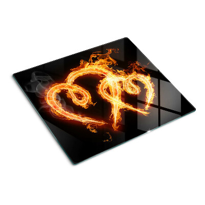 Tabla de cortar de cristal Corazón ardiente