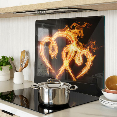 Tabla de cortar de cristal Corazón ardiente
