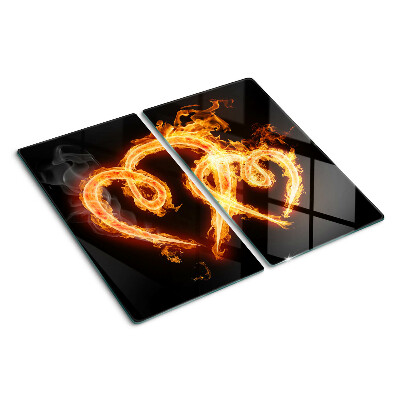 Tabla de cortar de cristal Corazón ardiente