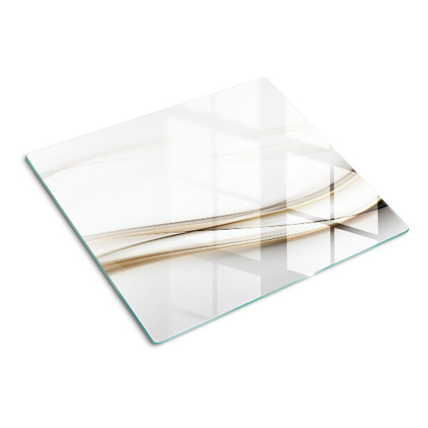 Tabla de cortar de cristal Ondas abstractas en tonos beige