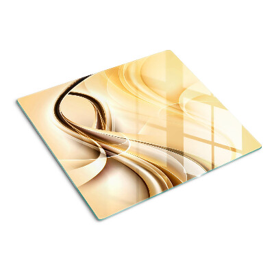 Tabla de cortar de cristal Ondas abstractas en tonos beige