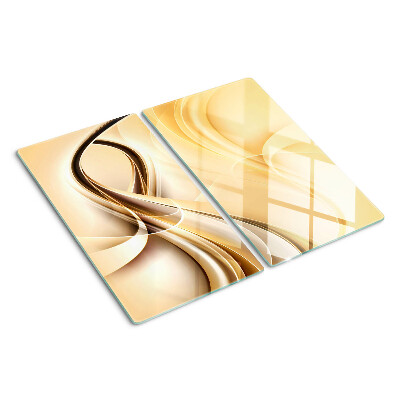 Tabla de cortar de cristal Ondas abstractas en tonos beige