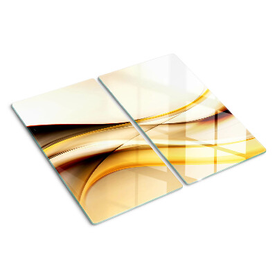 Tabla para cortar Ondas abstractas en tonos dorados