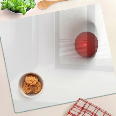 Tabla de cortar de cristal Círculo rojo sobre fondo transparente