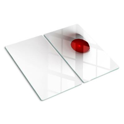 Tabla de cortar de cristal Círculo rojo sobre fondo transparente
