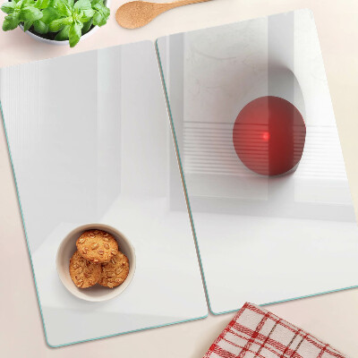 Tabla de cortar de cristal Círculo rojo sobre fondo transparente