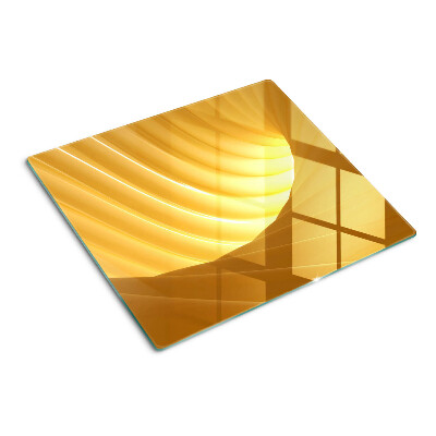Tabla de cortar de cristal Ondas doradas y ventanas