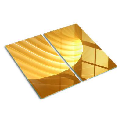 Tabla de cortar de cristal Ondas doradas y ventanas