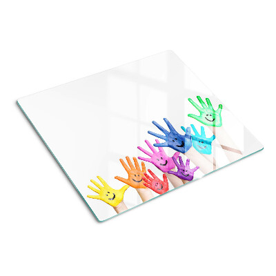 Tabla para cortar Manos sonrientes de colores