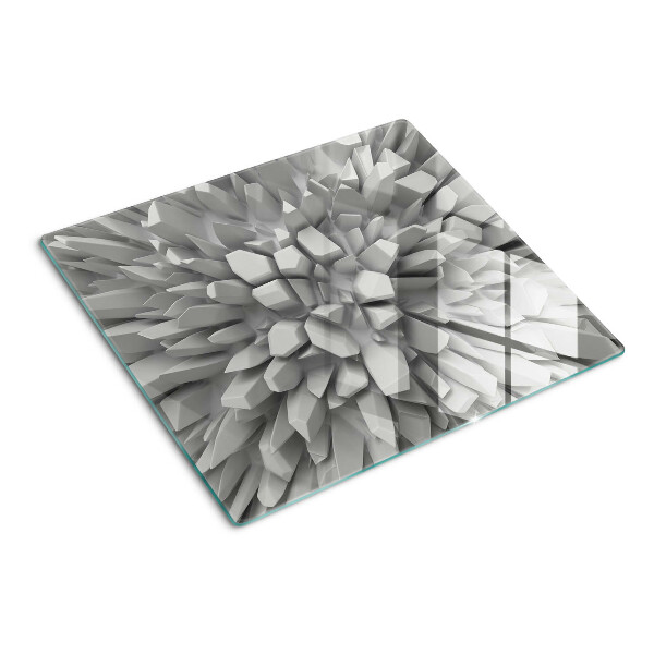 Tabla de cortar de cristal Estructuras cristalinas en tonos de gris