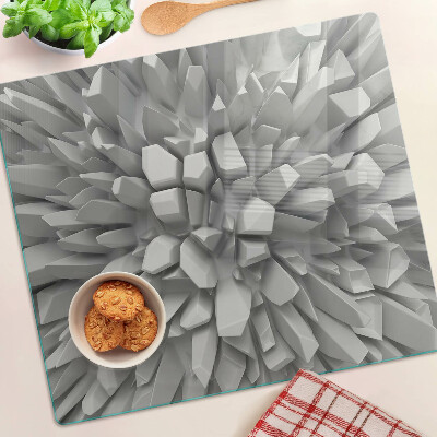 Tabla de cortar de cristal Estructuras cristalinas en tonos de gris