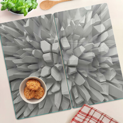 Tabla de cortar de cristal Estructuras cristalinas en tonos de gris