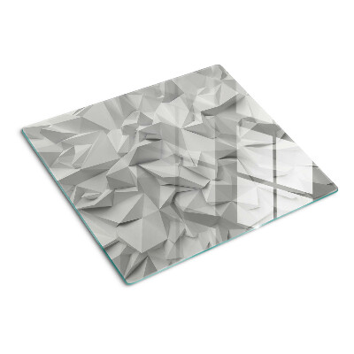 Tabla de cortar de cristal Patrón abstracto 3D en tonos de gris