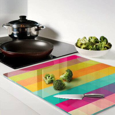 Tabla de cortar de cristal Geometría colorida con degradado