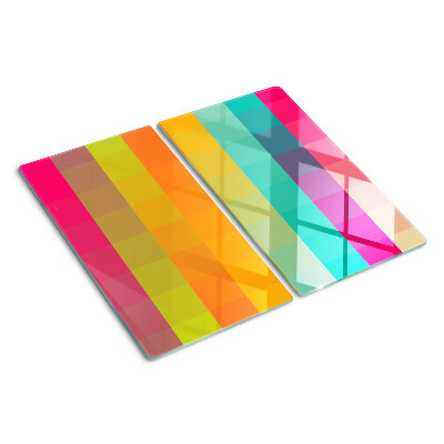 Tabla de cortar de cristal Geometría colorida con degradado