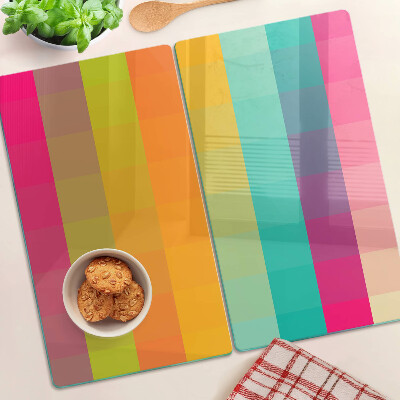 Tabla de cortar de cristal Geometría colorida con degradado