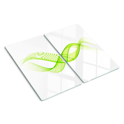 Tabla de cortar de cristal Olas en tonos verdes