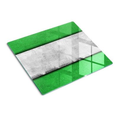 Tabla de cortar de cristal Líneas verdes y grises