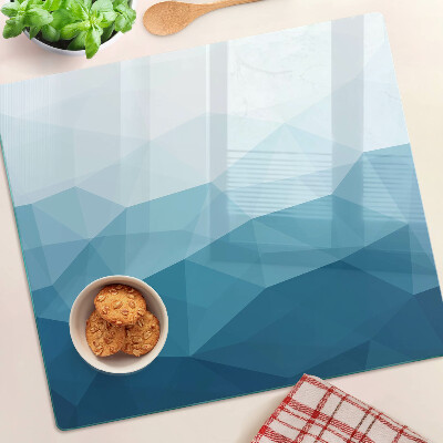 Tabla de cortar de cristal Gradiente de triángulo azul