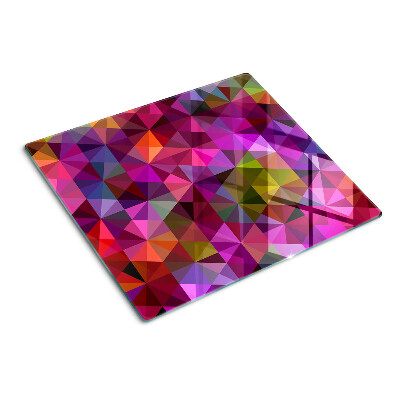 Tabla para cortar Geometría en tonos rosa y morado.