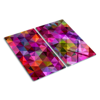 Tabla para cortar Geometría en tonos rosa y morado.