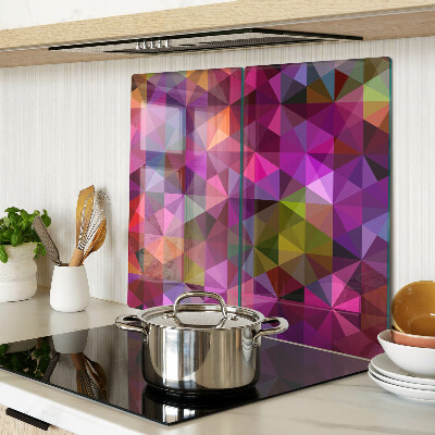 Tabla para cortar Geometría en tonos rosa y morado.
