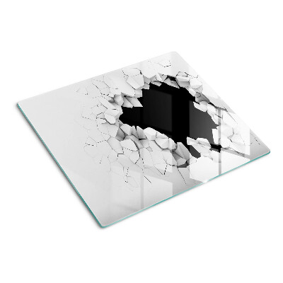 Tabla de cortar de cristal pared agrietada
