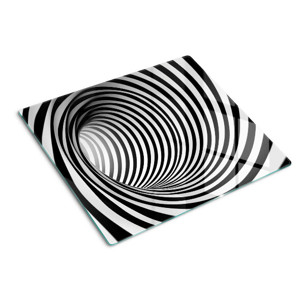 Tabla para cortar Patrón en espiral en tonos blanco y negro