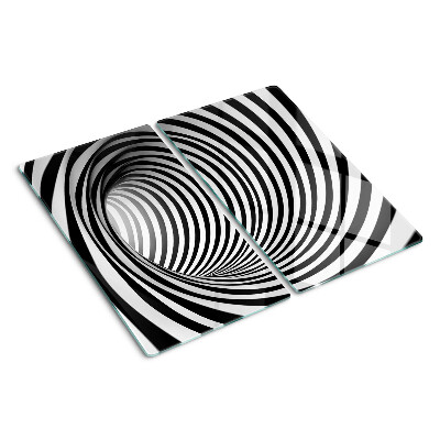 Tabla para cortar Patrón en espiral en tonos blanco y negro
