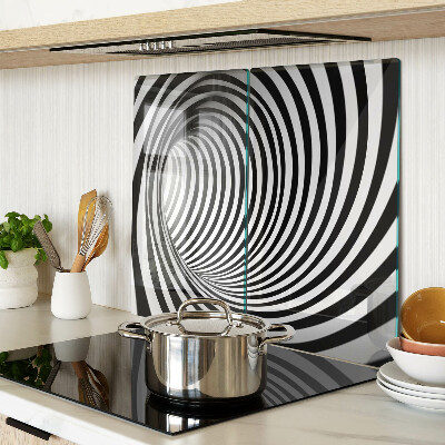 Tabla para cortar Patrón en espiral en tonos blanco y negro