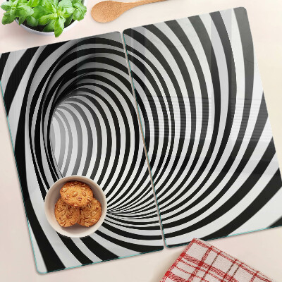 Tabla para cortar Patrón en espiral en tonos blanco y negro