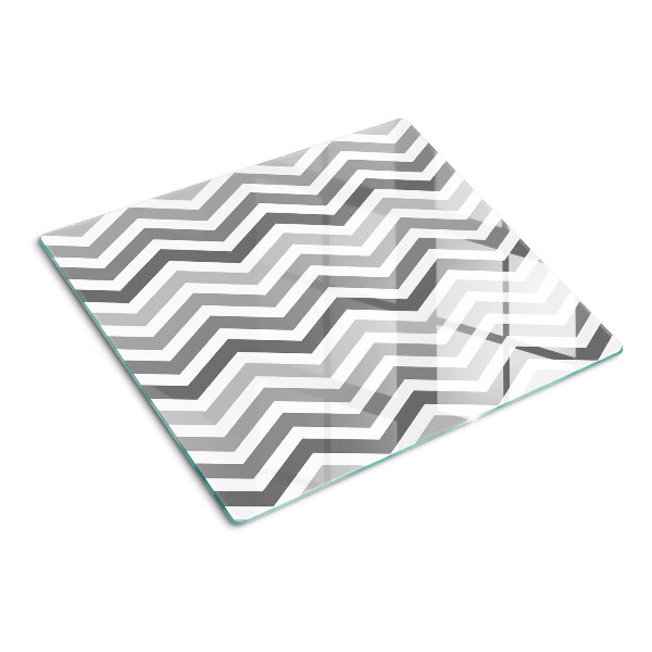 Tabla de cortar de cristal Zigzags en tonos de gris