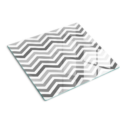 Tabla de cortar de cristal Zigzags en tonos de gris