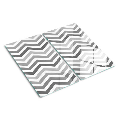 Tabla de cortar de cristal Zigzags en tonos de gris